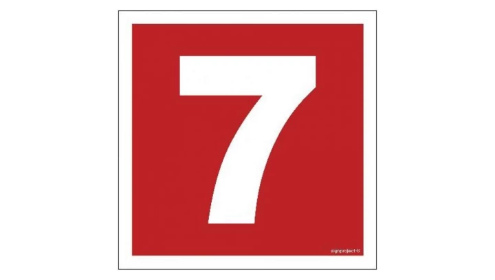 ZNAK - BC027 Liczba 7 35 x 35 cm PN - Płyta 1mm