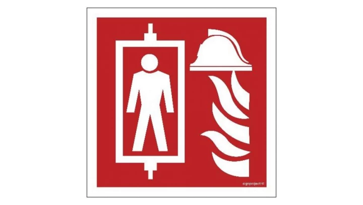 ZNAK - BB022 Dźwig dla straży pożarnej 15 x 15 cm PS - Płyta 1mm foto.