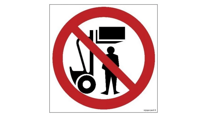 ZNAK - GB003 Zakaz przebywania pod ciężarem 50 x 50 cm FN - Folia samoprzylepna