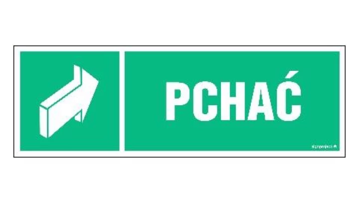 ZNAK - AC048 Pchać 30 x 10 cm PN - Płyta 1mm