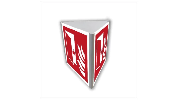 ZNAK - BF807 Drzwi przeciwpożarowe (3D dościenny) 15 x 15 cm PN - Płyta 1mm