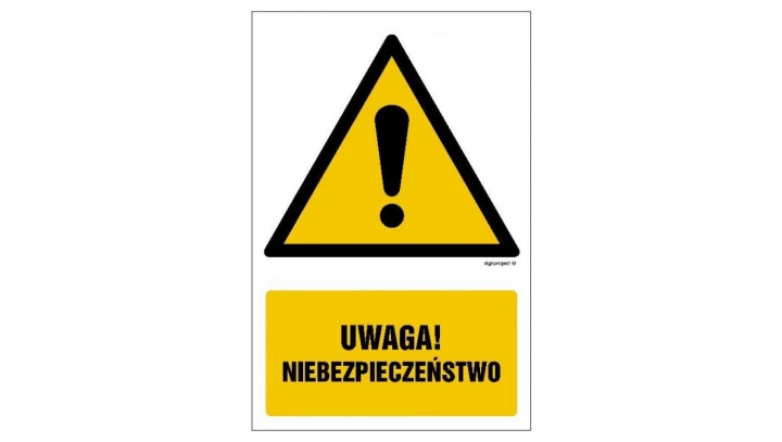ZNAK - GF001 Uwaga niebezpieczeństwo 30 x 45 cm KS - Folia podłogowa foto.