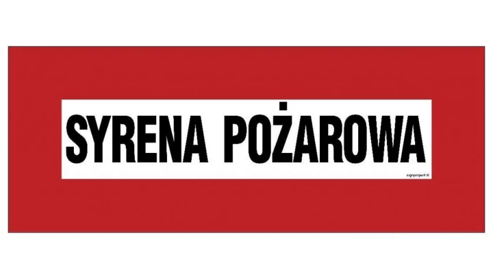 ZNAK - BC111 Syrena pożarowa 36 x 14 cm TS - Płyta TD foto.