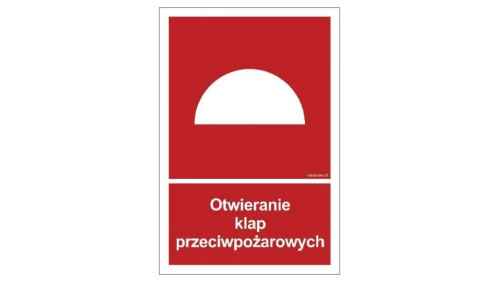 ZNAK - BB010 Otwieranie klap przeciwpożarowych 40 x 59,4 cm PN - Płyta 1mm