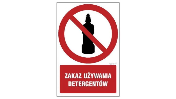 ZNAK - GC041 Zakaz używania detergentów 70 x 105 cm PN - Płyta 1mm