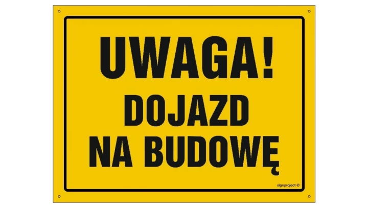 ZNAK - OA118 Uwaga! Poddasze nieużytkowe poruszaj się po pomoście roboczym 80 x 57 cm BN - Płyta żółta 0,6mm