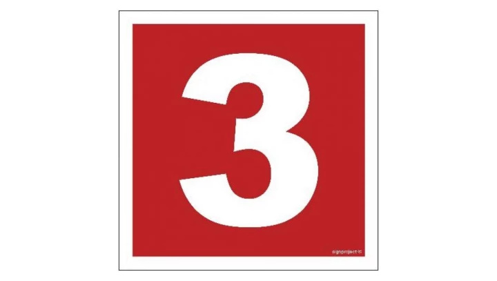 ZNAK - BC023 Liczba 3 35 x 35 cm PS - Płyta 1mm foto.