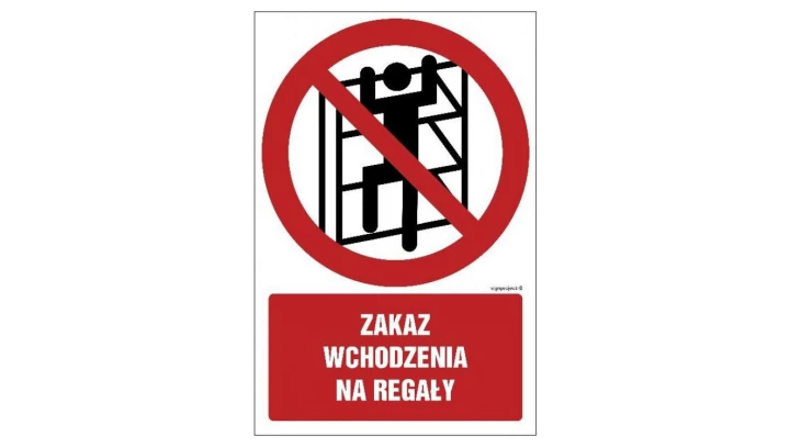 ZNAK - GC059 Zakaz wchodzenia na regały 10 x 15 cm KS - Folia podłogowa foto.