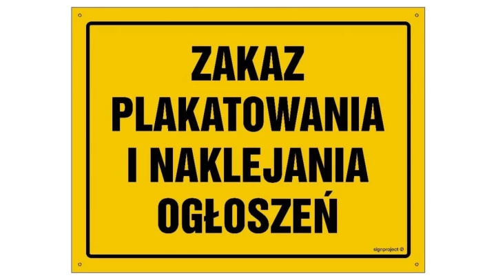 ZNAK - OA174 Przejście 30 x 21,5 cm BN - Płyta żółta 0,6mm