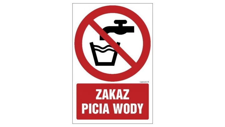 ZNAK - GC004 Zakaz picia wody 50 x 75 cm KN - Folia podłogowa
