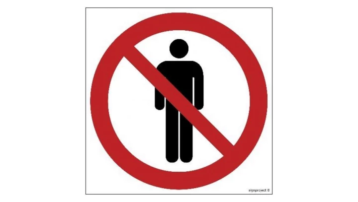 ZNAK - GB046 Zakaz wstępu 15 x 15 cm KS - Folia podłogowa foto.