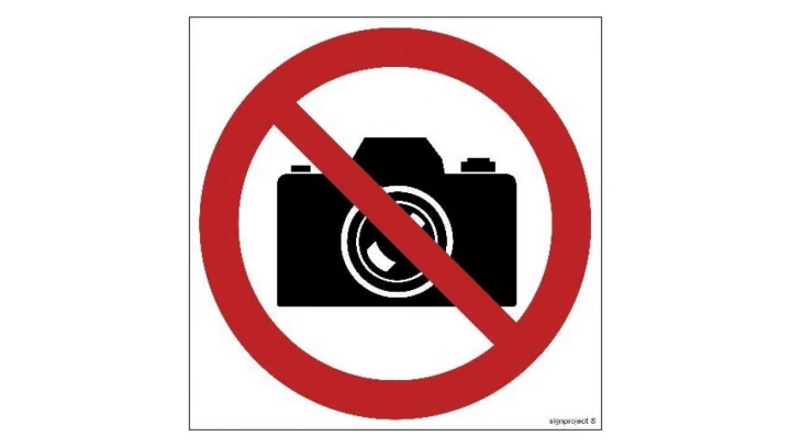 ZNAK - GB015 Zakaz fotografowania 50 x 50 cm TS - Płyta TD foto.