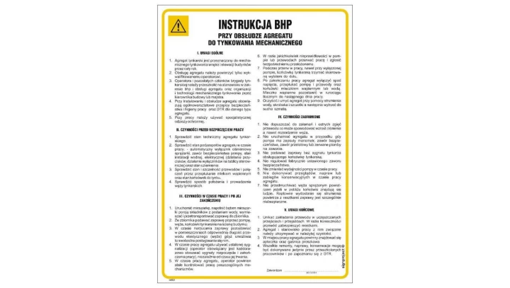 ZNAK - IAE27 Instrukcja BHP przy ręcznych pracach transportowych 24,5 x 35 cm PN - Płyta 1mm