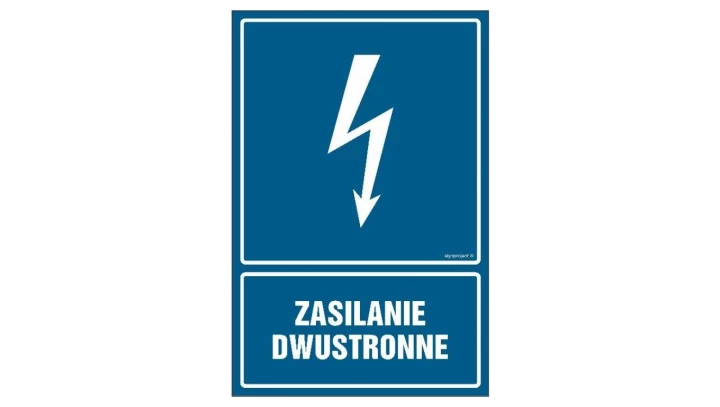 ZNAK - HG030 Zasilanie dwustronne 70 x 105 cm PN - Płyta 1mm