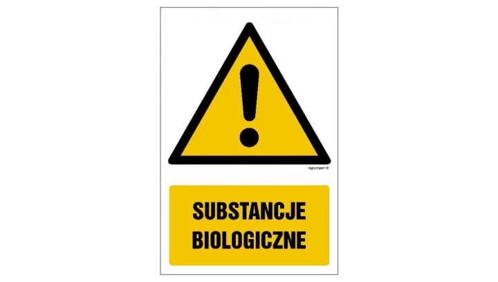 ZNAK - GF047 Substancje biologiczne 20 x 30 cm PS - Płyta 1mm foto.