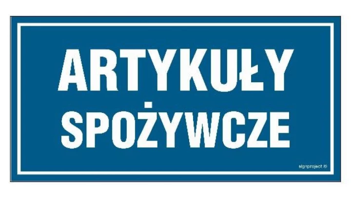 ZNAK - NC067 Artykuły spożywcze 80 x 40 cm FN - Folia samoprzylepna