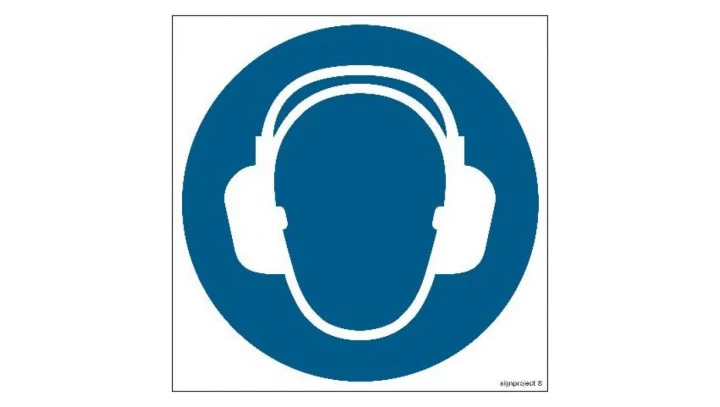 ZNAK - GJ003 Nakaz stosowania ochrony słuchu 20 x 20 cm TS - Płyta TD foto.