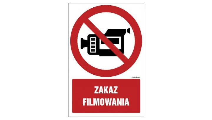ZNAK - GC053 Zakaz filmowania 35 x 52,5 cm TS - Płyta TD foto.