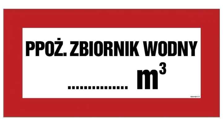 ZNAK - BC140 Przeciwpożarowy zbiornik wodny ...... m3 20 x 10 cm KS - Folia podłogowa foto.