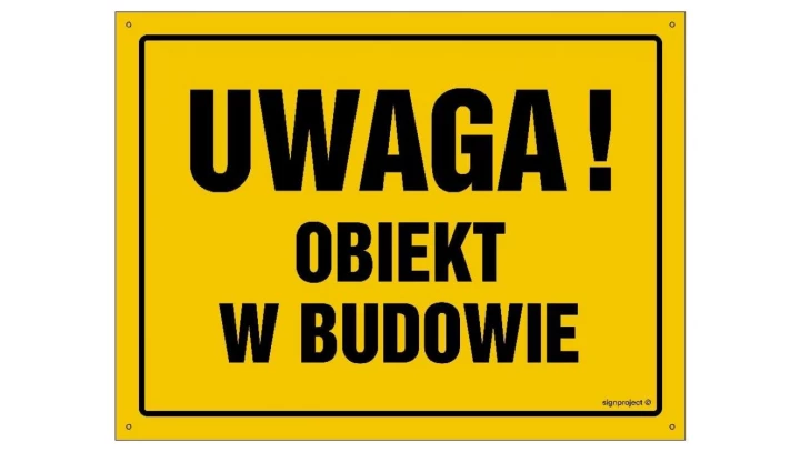 ZNAK - OA206 Przebywanie w zasięgu pracy żurawia zabronione 80 x 57 cm BN - Płyta żółta 0,6mm