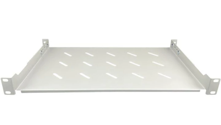 Półka stała 19 1U głęb. 280mm, szara, 2 punkty mocowania ALANTEC SA-P-19-1U-280-2-S-0 1