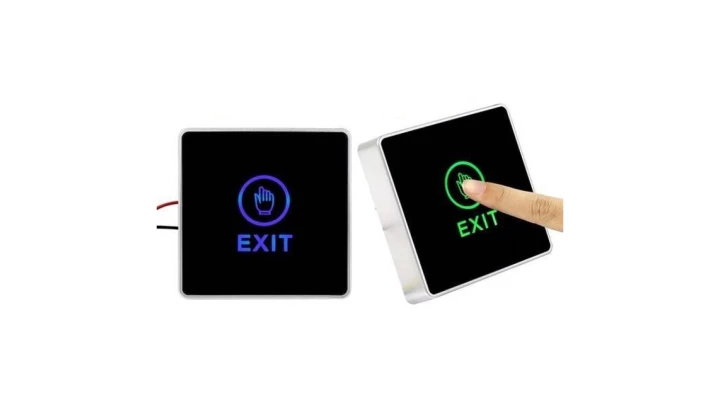 Przycisk wyjścia, otwacia drzwi, natynkowy, dotykowy, podświetlenie LED, NO/NC/COM, czarny 86x86 Fox C2