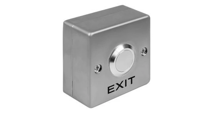 Natynkowy metalowy przycisk wyjścia z napisem EXIT ze stali nierdzewnej Fox W53