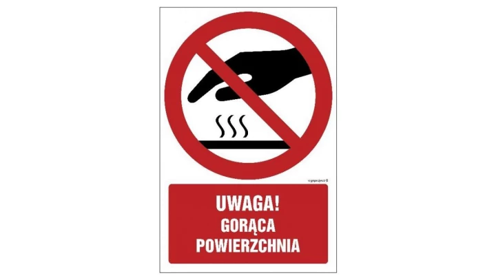 ZNAK - GC027 Nie dotykać. Gorąca powierzchnia 50 x 75 cm PS - Płyta 1mm foto.