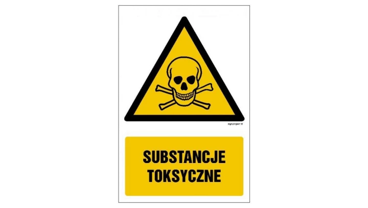 ZNAK - GF005 Substancje toksyczne 15 x 22,5 cm PN - Płyta 1mm