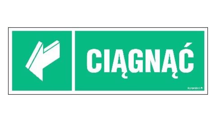 ZNAK - AC047 Ciągnąć 30 x 10 cm PN - Płyta 1mm