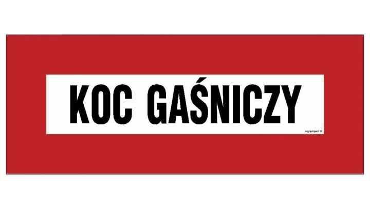 ZNAK - BC132 Koc gaśniczy 36 x 14 cm PN - Płyta 1mm