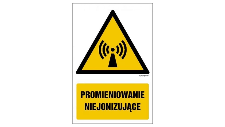 ZNAK - GF025 Promieniowanie niejonizujące 30 x 45 cm PS - Płyta 1mm foto.
