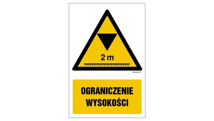 ZNAK - GF018 Ograniczenie wysokości 70 x 105 cm TS - Płyta TD foto.