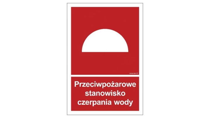 ZNAK - BB008 Przeciwpożarowe stanowisko czerpania wody 25 x 37 cm PN - Płyta 1mm
