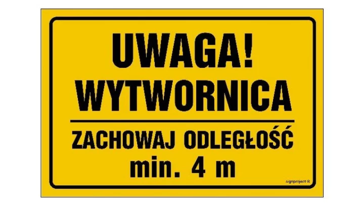 ZNAK - NC064 Uwaga 60 x 40 cm FN - Folia samoprzylepna