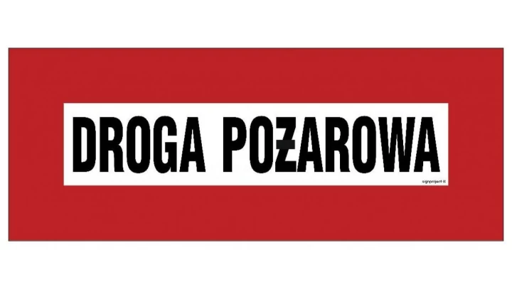 ZNAK - BC104 Droga pożarowa 36 x 14 cm KN - Folia podłogowa