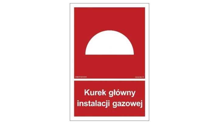 ZNAK - BB005 Kurek główny instalacji gazowej 15 x 22,2 cm KS - Folia podłogowa foto.