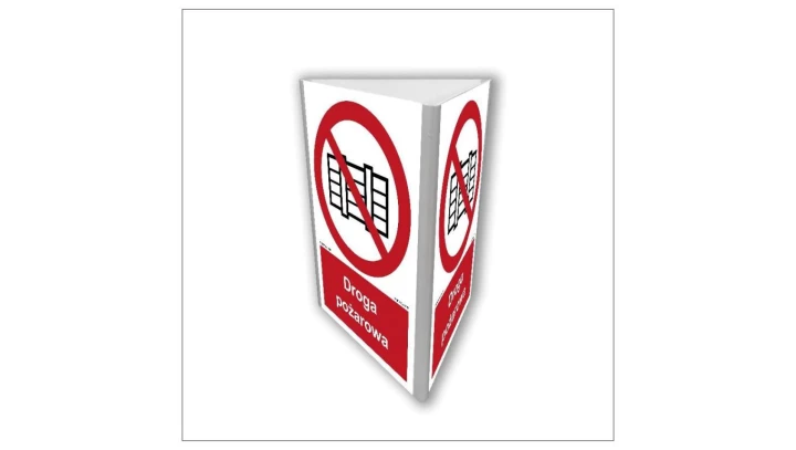 ZNAK - BB801 Nie zastawiać - droga pożarowa (3D dościenny) 20 x 30 cm PS - Płyta 1mm foto.