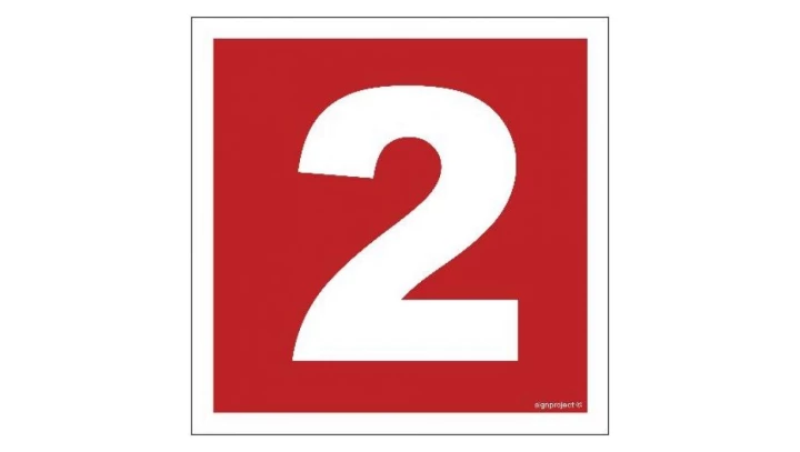 ZNAK - BC022 Liczba 2 25 x 25 cm PS - Płyta 1mm foto.