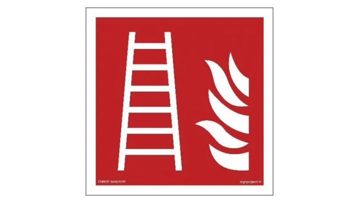 ZNAK - BF003 Drabina pożarowa 25 x 25 cm TS - Płyta TD foto.