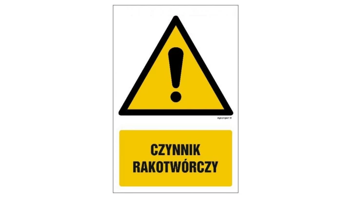 ZNAK - GF004 Czynnik rakotwórczy 10 x 15 cm FS - Folia samoprzylepna foto.