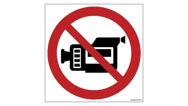 ZNAK - GB032 Zakaz filmowania 50 x 50 cm PS - Płyta 1mm foto.