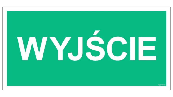 ZNAK - AC087 Wyjście 80 x 40 cm TS - Płyta TD foto.