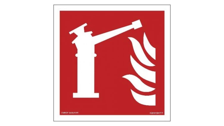 ZNAK - BF015 Działko gaśnicze 10 x 10 cm FS - Folia samoprzylepna foto.