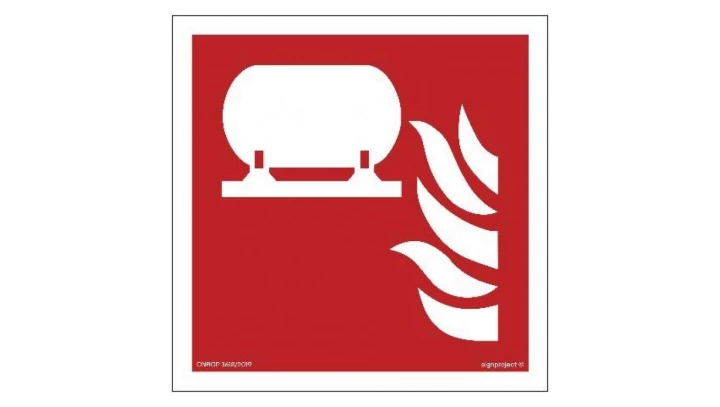 ZNAK - BF012 Stacjonarna instalacja przeciwpożarowa 50 x 50 cm KN - Folia podłogowa