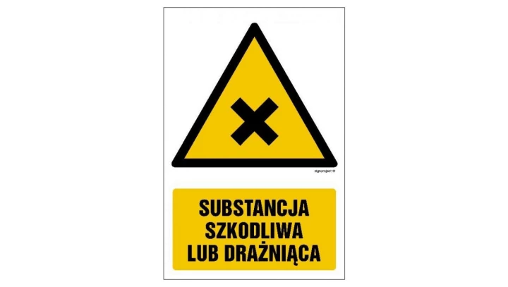 ZNAK - GF026 Substancja szkodliwa lub drażniąca 35 x 52,5 cm KN - Folia podłogowa