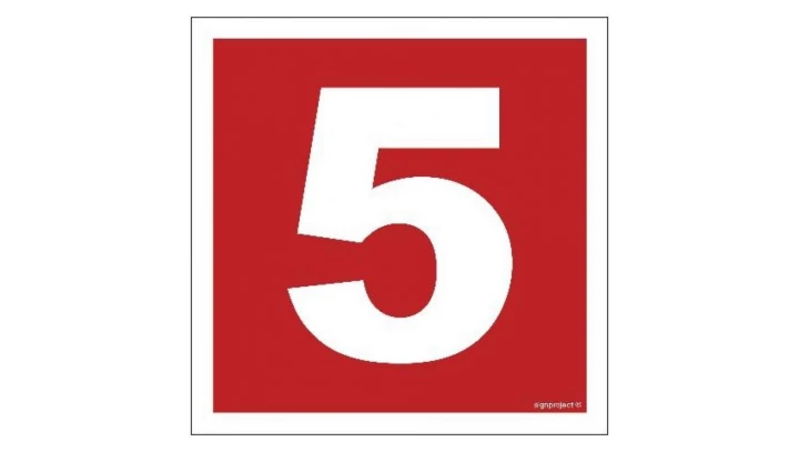ZNAK - BC025 Liczba 5 20 x 20 cm KS - Folia podłogowa foto.