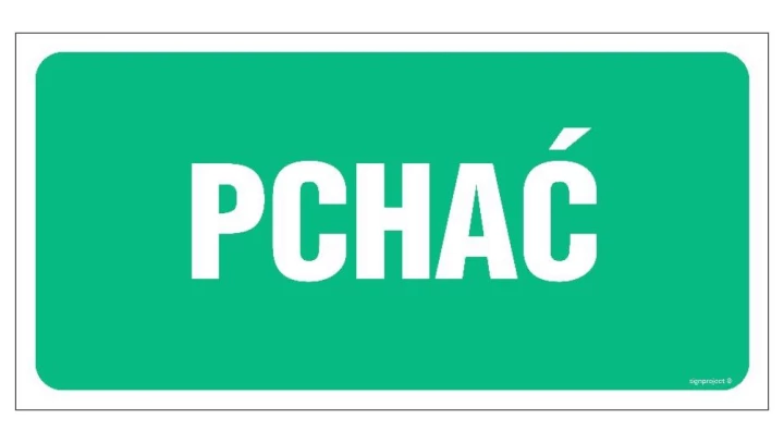 ZNAK - AC071 Pchać 30 x 10 cm FN - Folia samoprzylepna