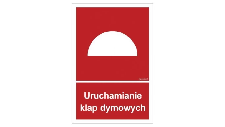ZNAK - BB002 Uruchamianie klap dymowych 35 x 51,8 cm KN - Folia podłogowa