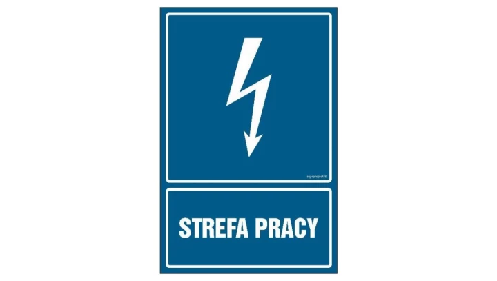 ZNAK - HG058 Strefa pracy 25 x 37,5 cm PN - Płyta 1mm